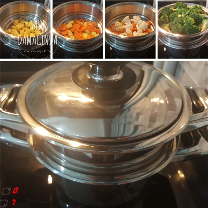 Buharda Yoğurtlu Soslu Sebze Salatası