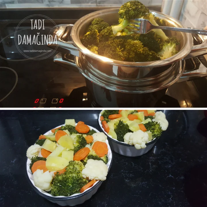 Buharda Yoğurtlu Soslu Sebze Salatası