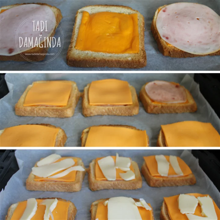 Fırında Bol Peynirli Hindi Fümeli Yumurtalı Ekmekler