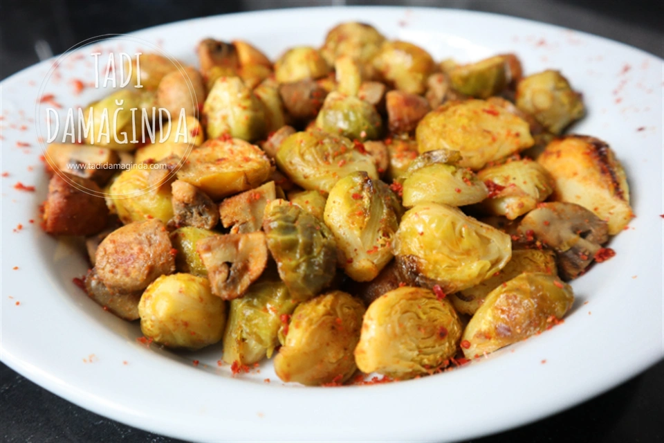 Fırında Mantarlı Brüksel Lahanası