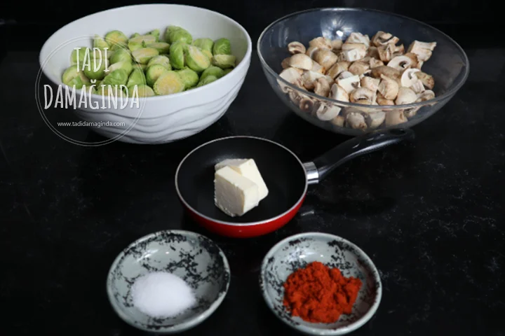 Fırında Mantarlı Brüksel Lahanası