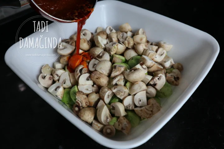 Fırında Mantarlı Brüksel Lahanası