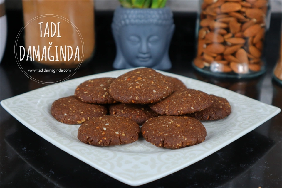 Fındık Ezmeli Bademli Nefis Kurabiye (Glütensiz Rafine Şekersiz Vegan)