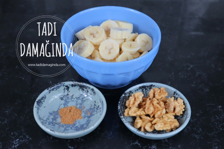 3 Malzemeli Cevizli Tarçınlı Muz Dondurması