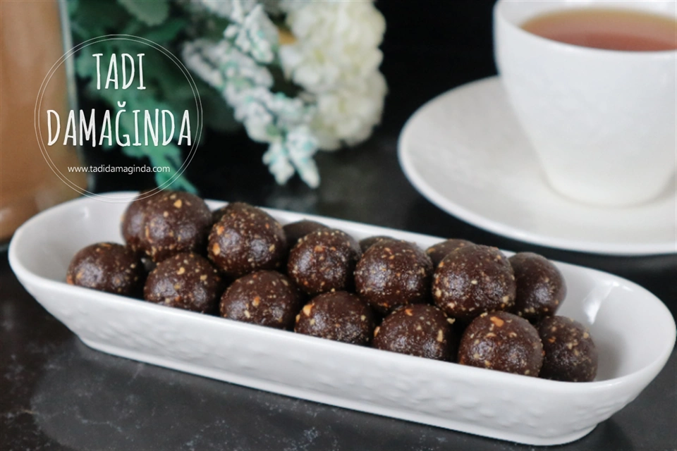 Keçiboynuzlu Fındıklı Kakaolu Toplar (Rafine Şekersiz Glütensiz Vegan)