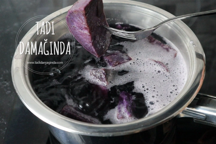 Tahinli Cevizli Mor Tatlı Patatesler