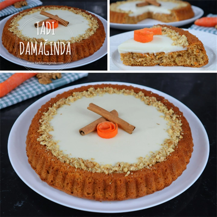 Tart Kalıbında Kremalı Havuçlu Kek