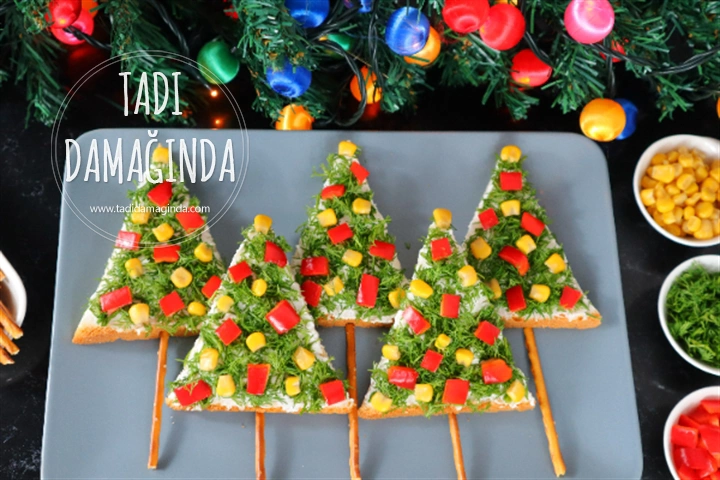 Çam Ağacı Şeklinde Labneli Ekmekler