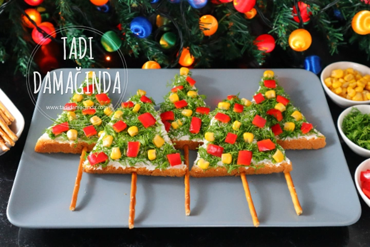 Çam Ağacı Şeklinde Labneli Ekmekler