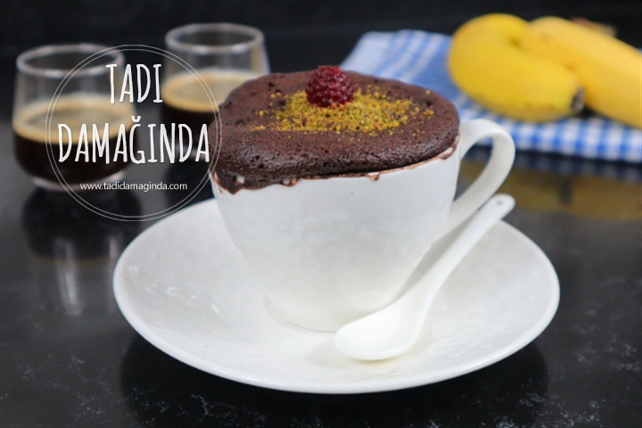 Mikrodalgada 3 Malzemeli Unsuz Şekersiz Bardak Kek