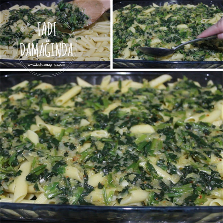 Fırında Ispanaklı Makarna