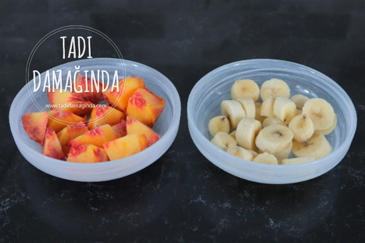 2 Malzemeli Şeftalili Muz Dondurması